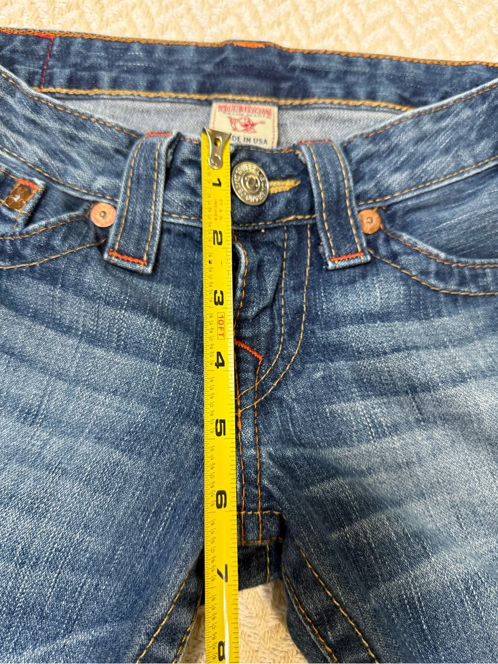 Vintage True Religion "Bobby" Ultra Low Rise Jeans - Size 25 - Picture 9 of 14